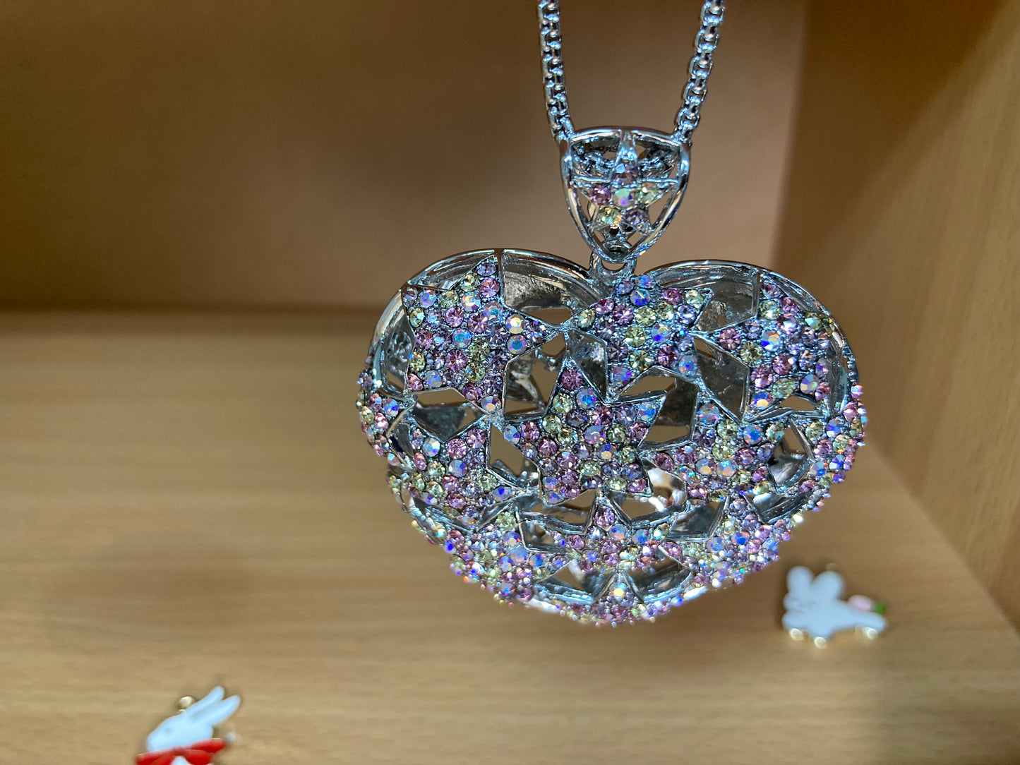 Tiny Treasures Seoul - Big Star Heart Necklace (Silver) Top View