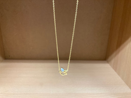 Tiny Treasures Seoul - Bird Zirconia Wing Necklace (Gold) 