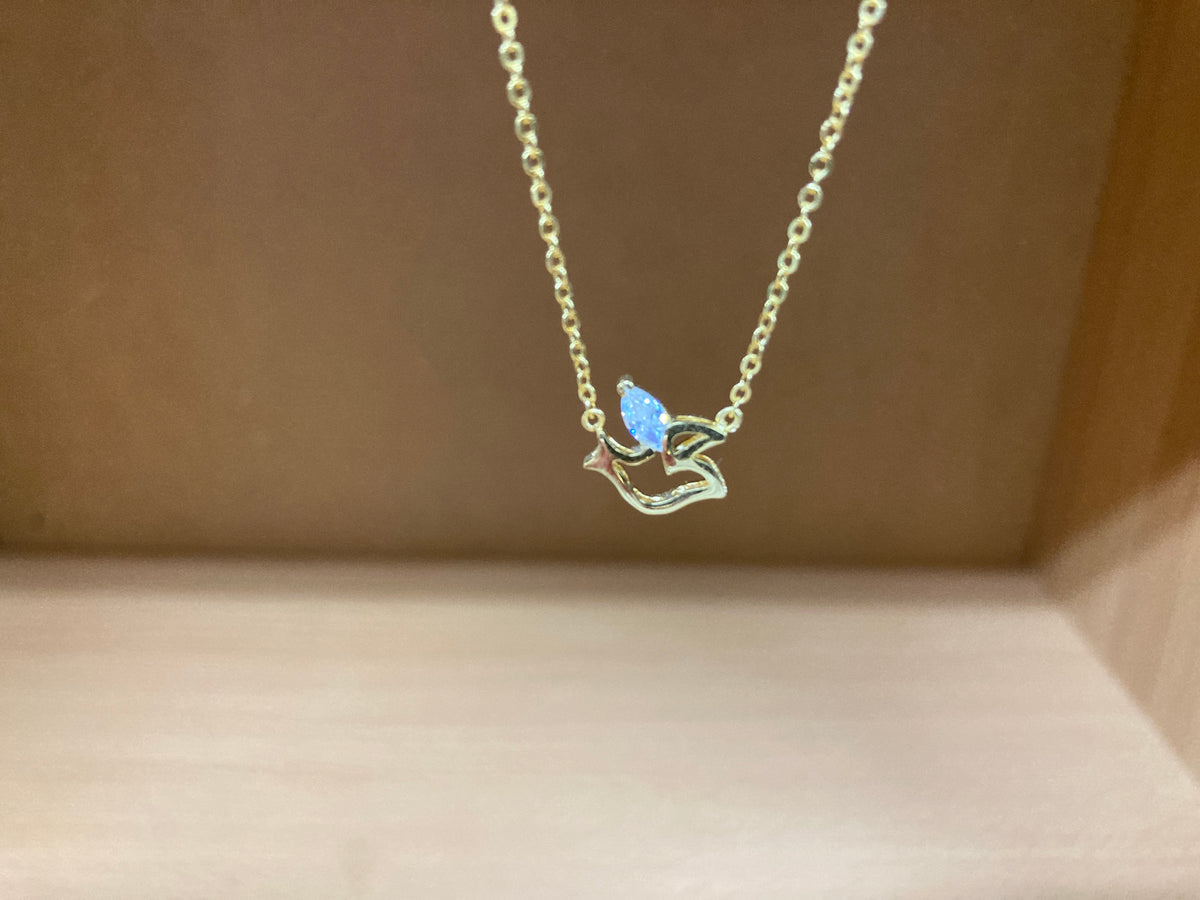 Tiny Treasures Seoul - Bird Zirconia Wing Necklace (Gold) 2