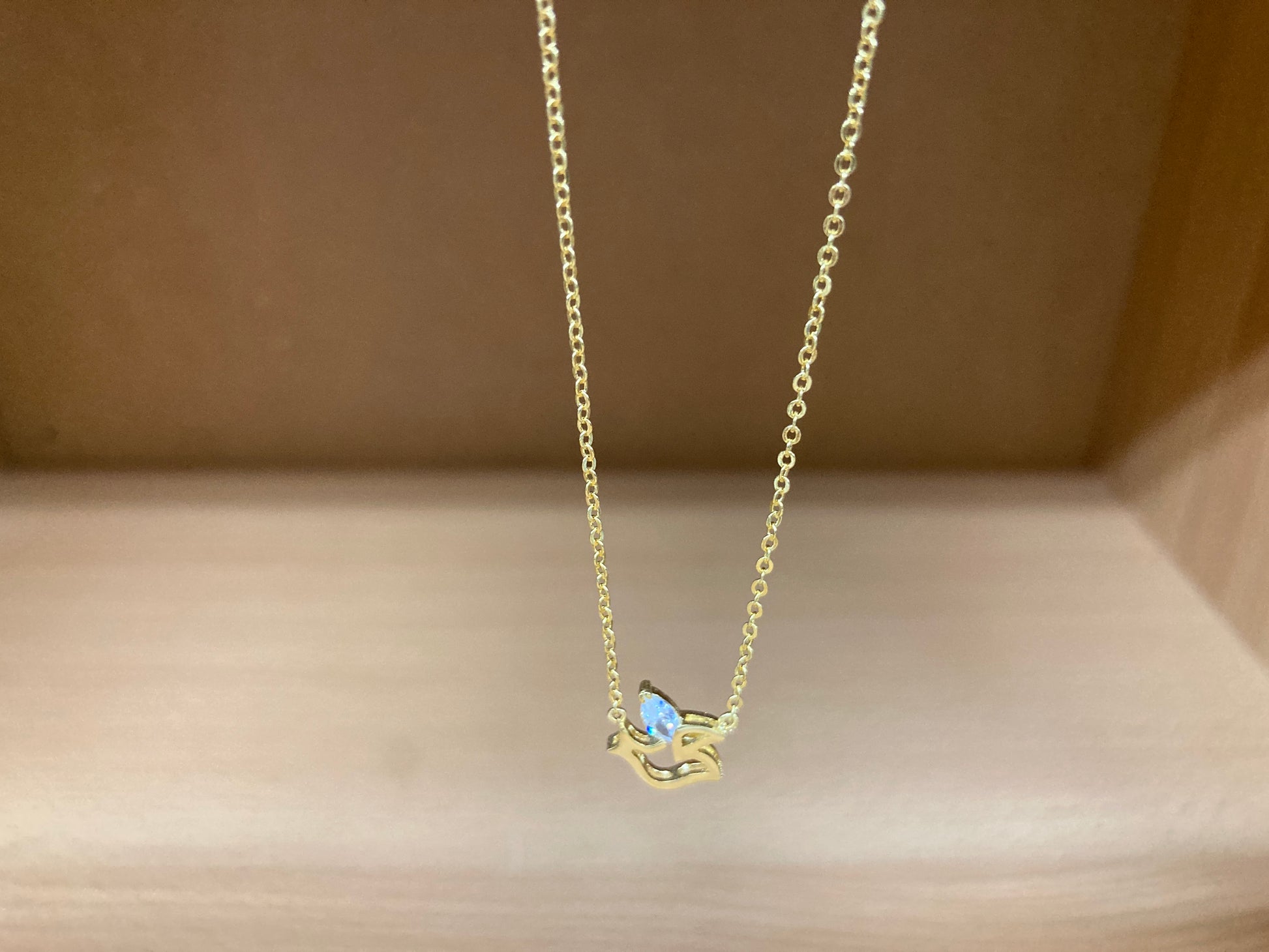 Tiny Treasures Seoul - Bird Zirconia Wing Necklace (Gold) 5