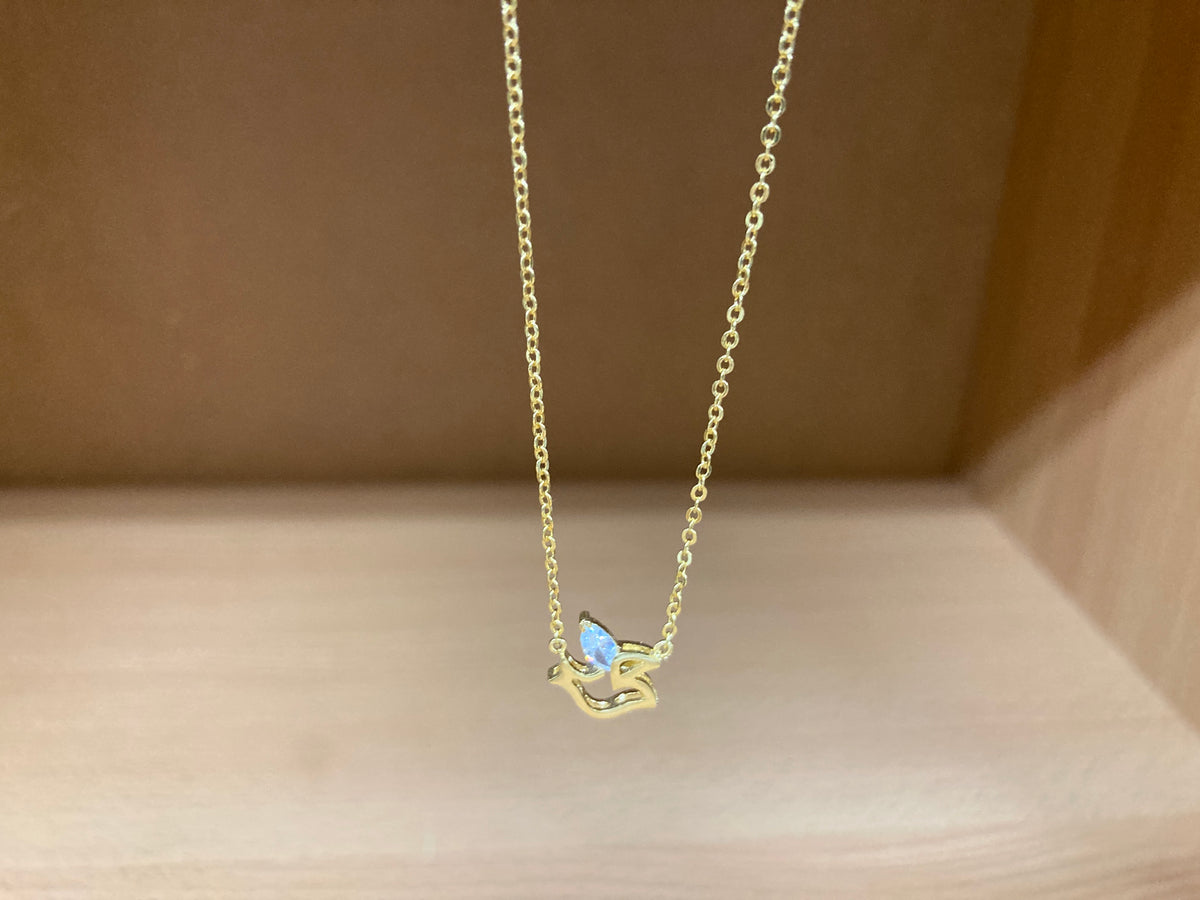 Tiny Treasures Seoul - Bird Zirconia Wing Necklace (Gold) 8