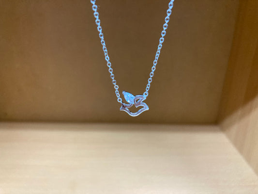 Tiny Treasures Seoul Bird Zirconia Wing Necklace (Silver) 