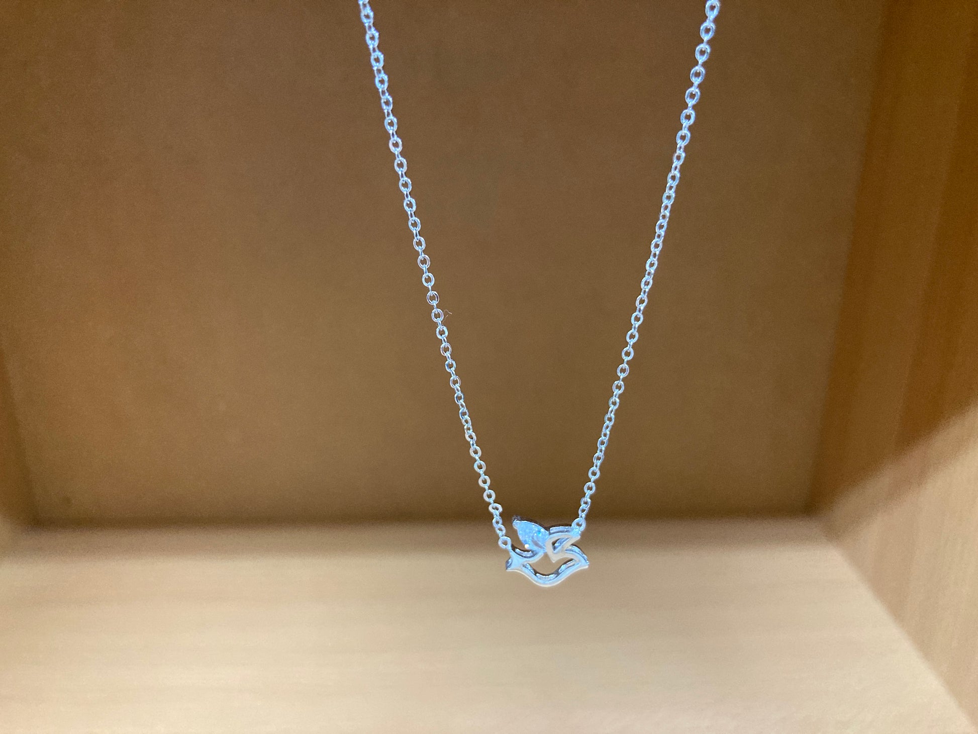 Tiny Treasures Seoul Bird Zirconia Wing Necklace (Silver) 2