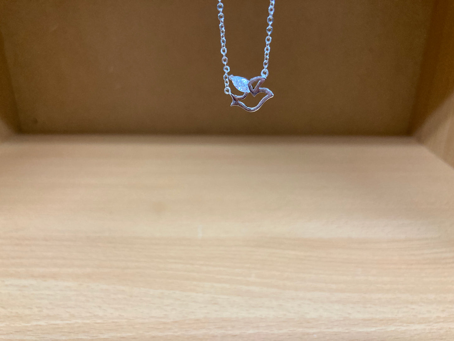 Tiny Treasures Seoul Bird Zirconia Wing Necklace (Silver) 5