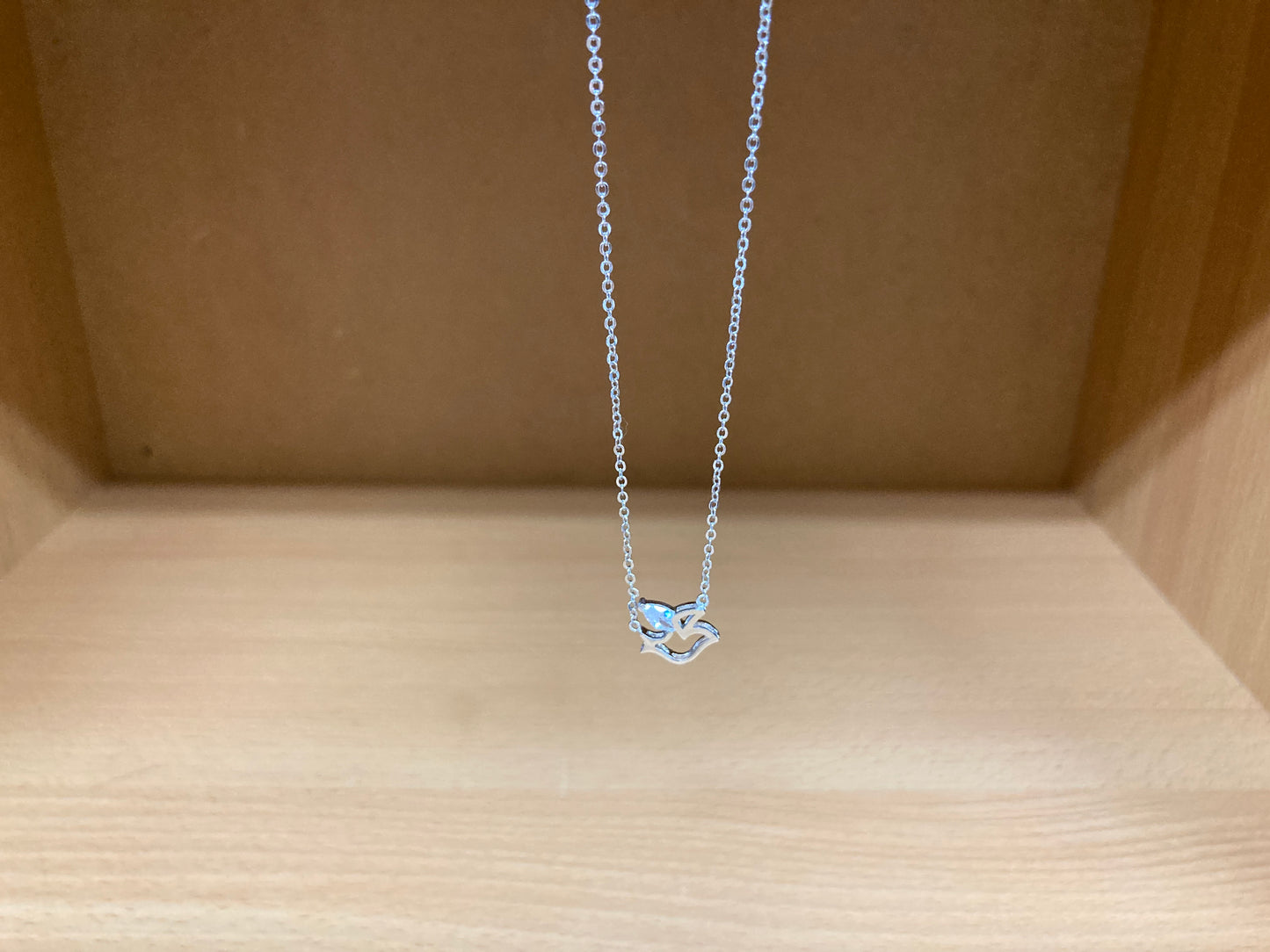 Tiny Treasures Seoul Bird Zirconia Wing Necklace (Silver) 6