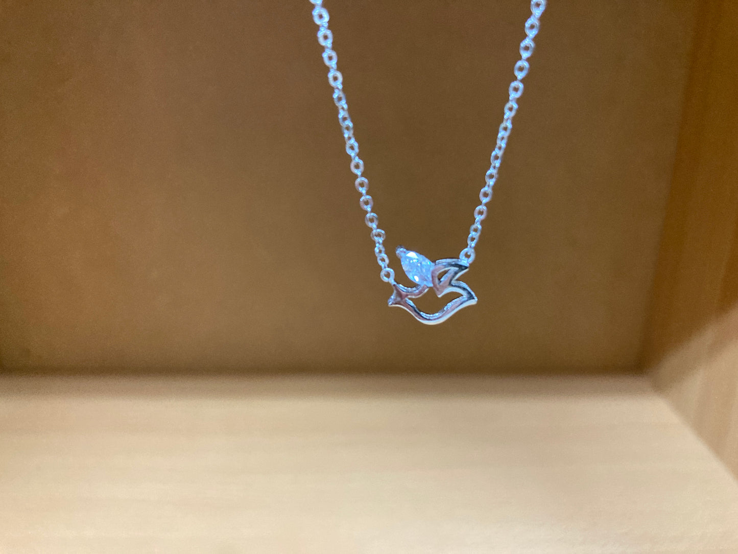 Tiny Treasures Seoul Bird Zirconia Wing Necklace (Silver) 7