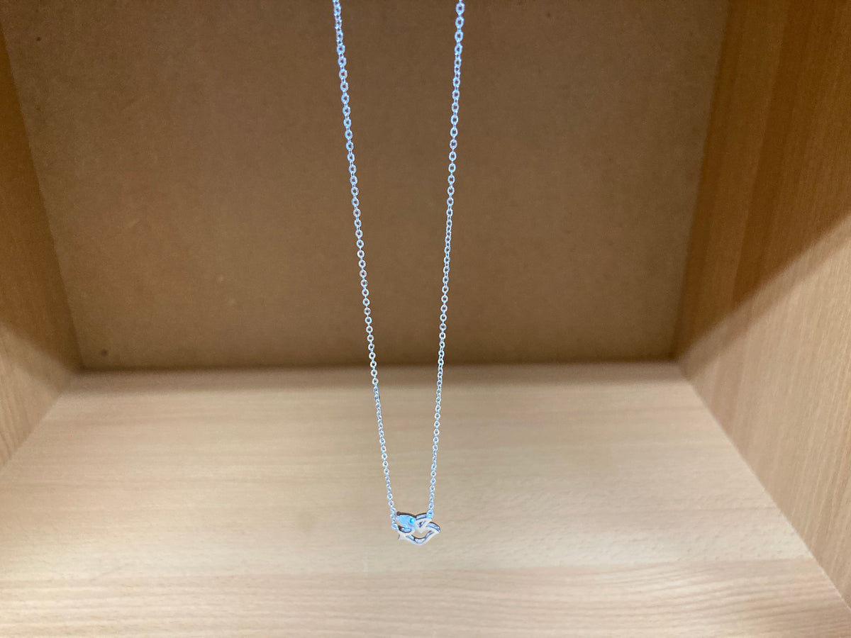 Tiny Treasures Seoul Bird Zirconia Wing Necklace (Silver) 8