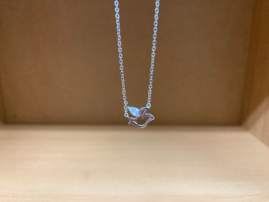 Tiny Treasures Seoul Bird Zirconia Wing Necklace (Silver) 9