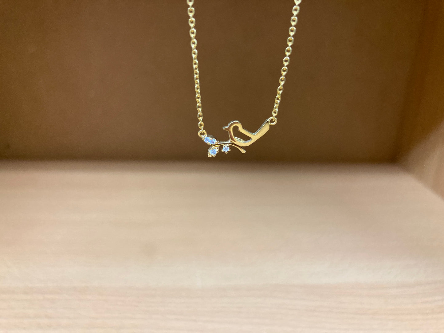 Tiny Treasures Seoul - Bird on Branch Necklace (Gold) 