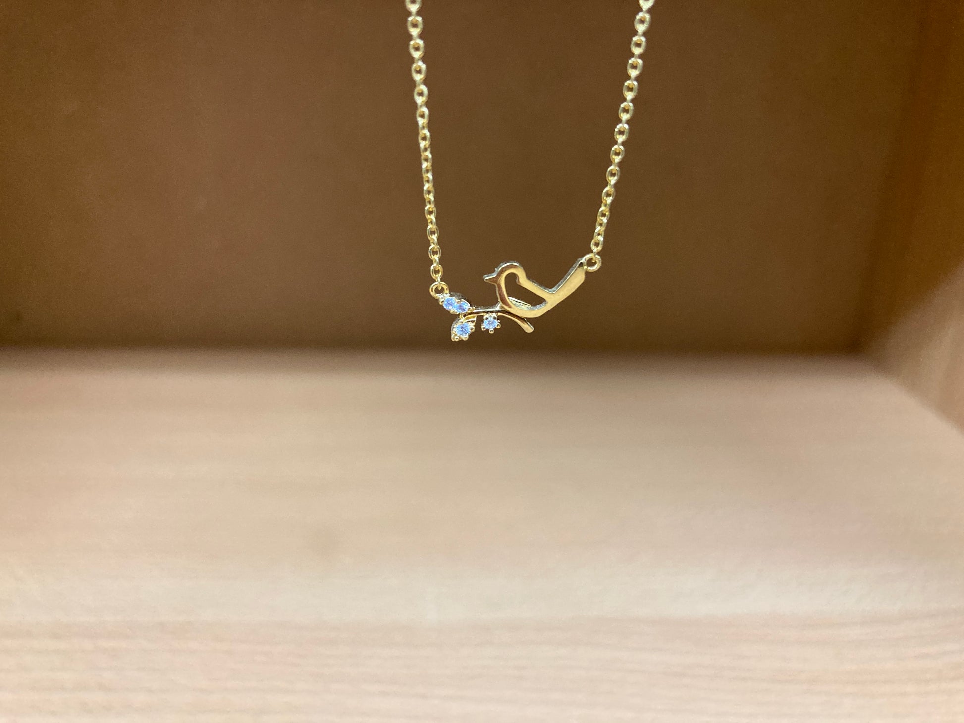 Tiny Treasures Seoul - Bird on Branch Necklace (Gold) 