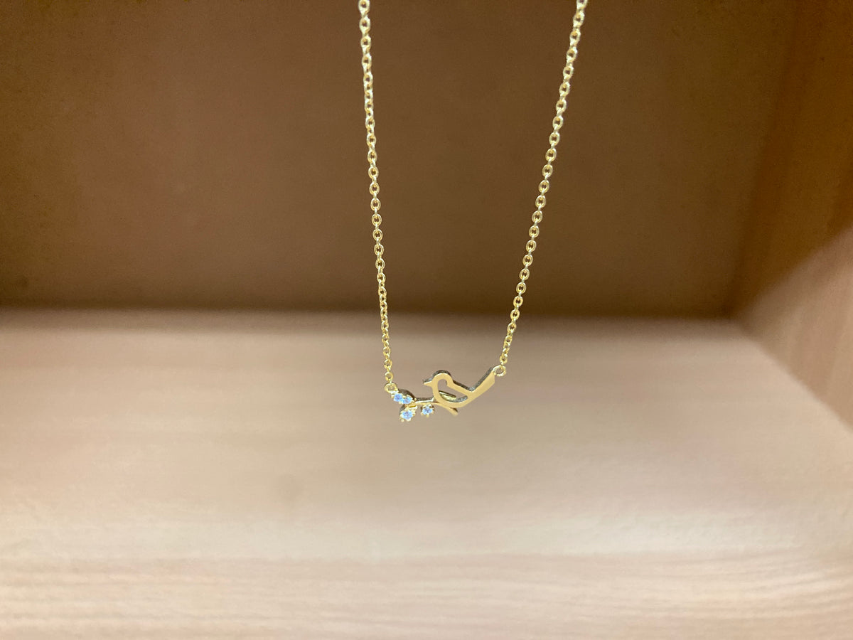 Tiny Treasures Seoul - Bird on Branch Necklace (Gold) 3