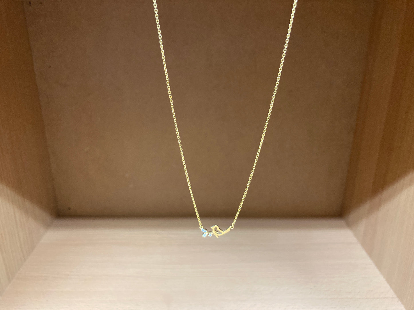 Tiny Treasures Seoul - Bird on Branch Necklace (Gold) 5