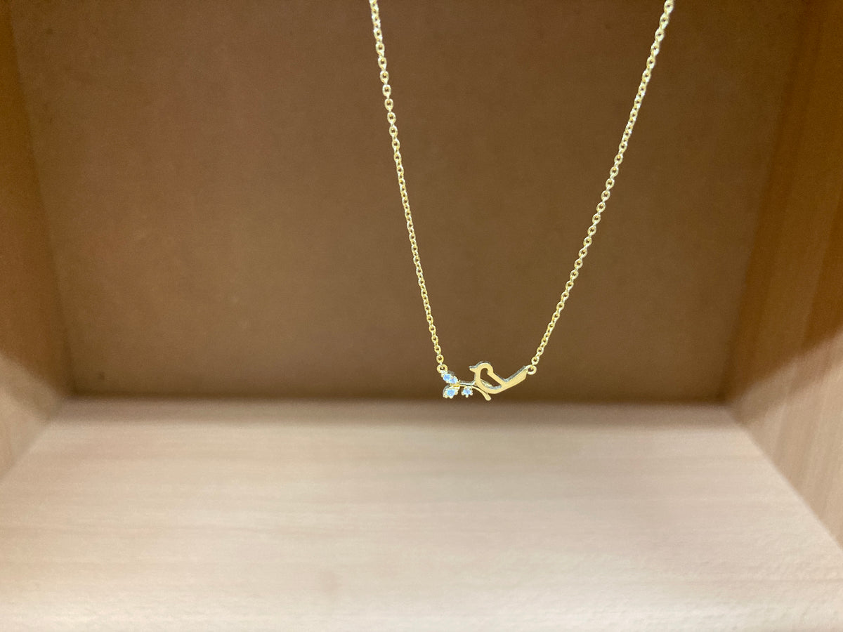 Tiny Treasures Seoul - Bird on Branch Necklace (Gold) 6