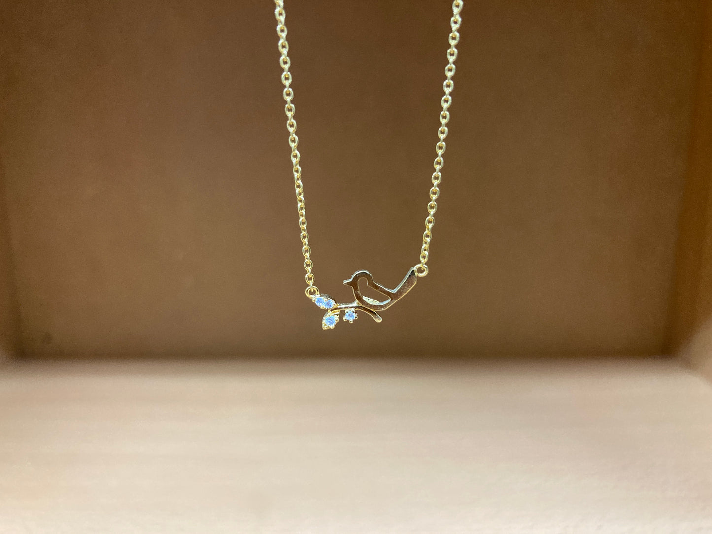 Tiny Treasures Seoul - Bird on Branch Necklace (Gold) 7