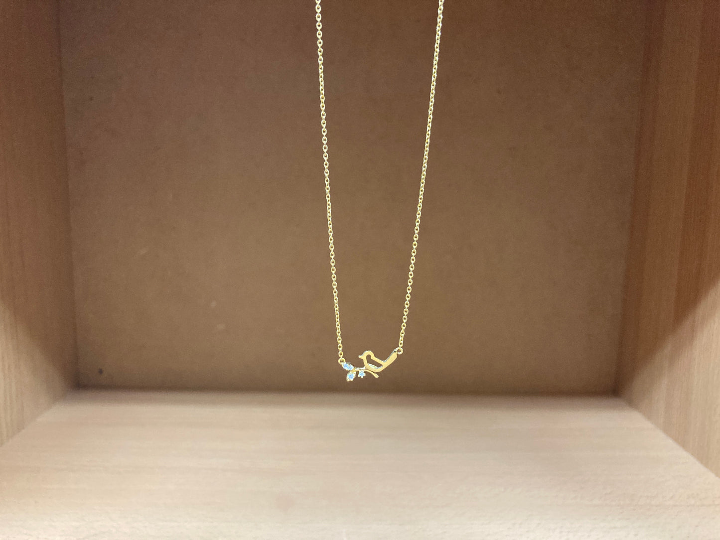 Tiny Treasures Seoul - Bird on Branch Necklace (Gold) 9