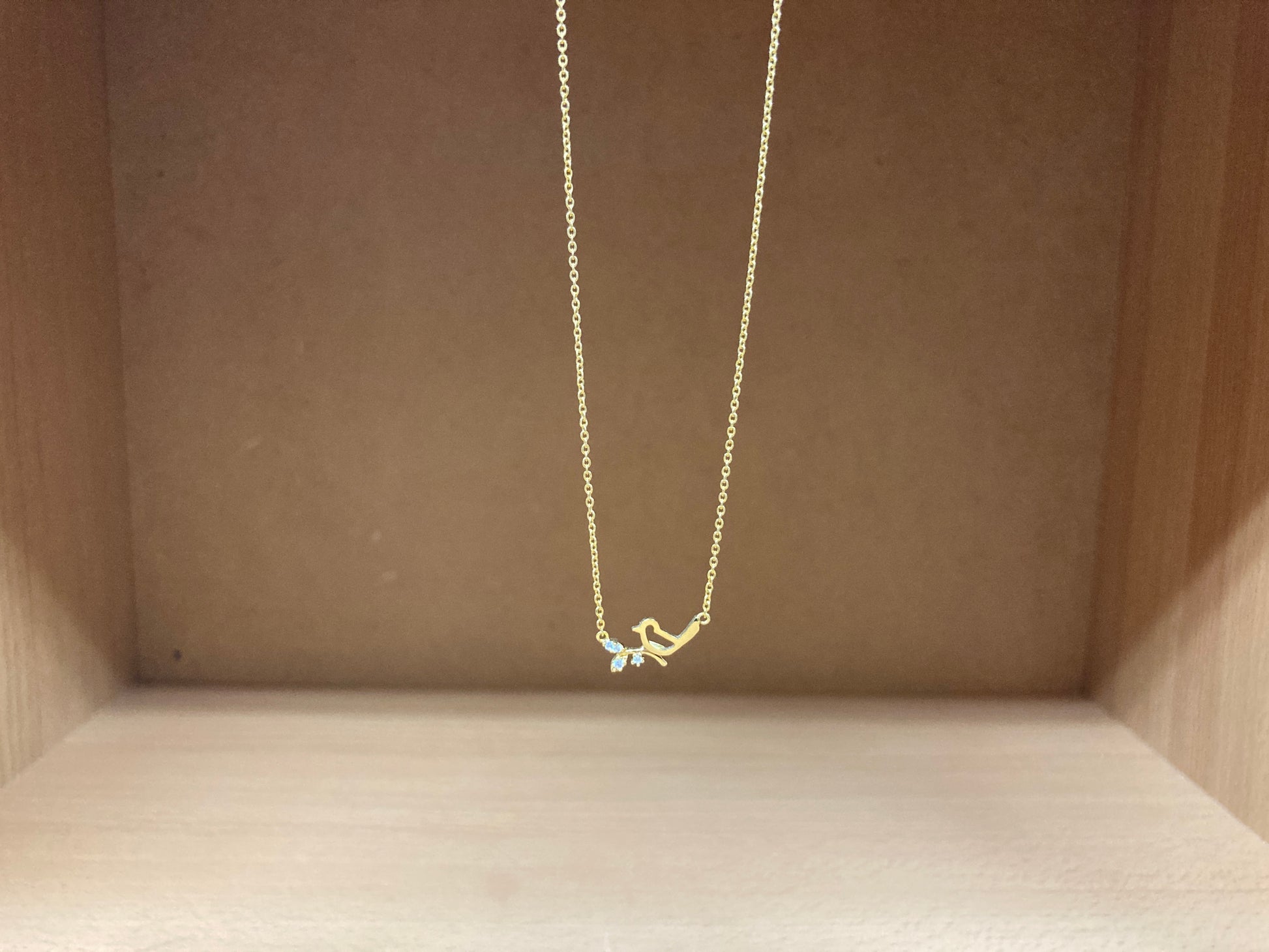 Tiny Treasures Seoul - Bird on Branch Necklace (Gold) 9