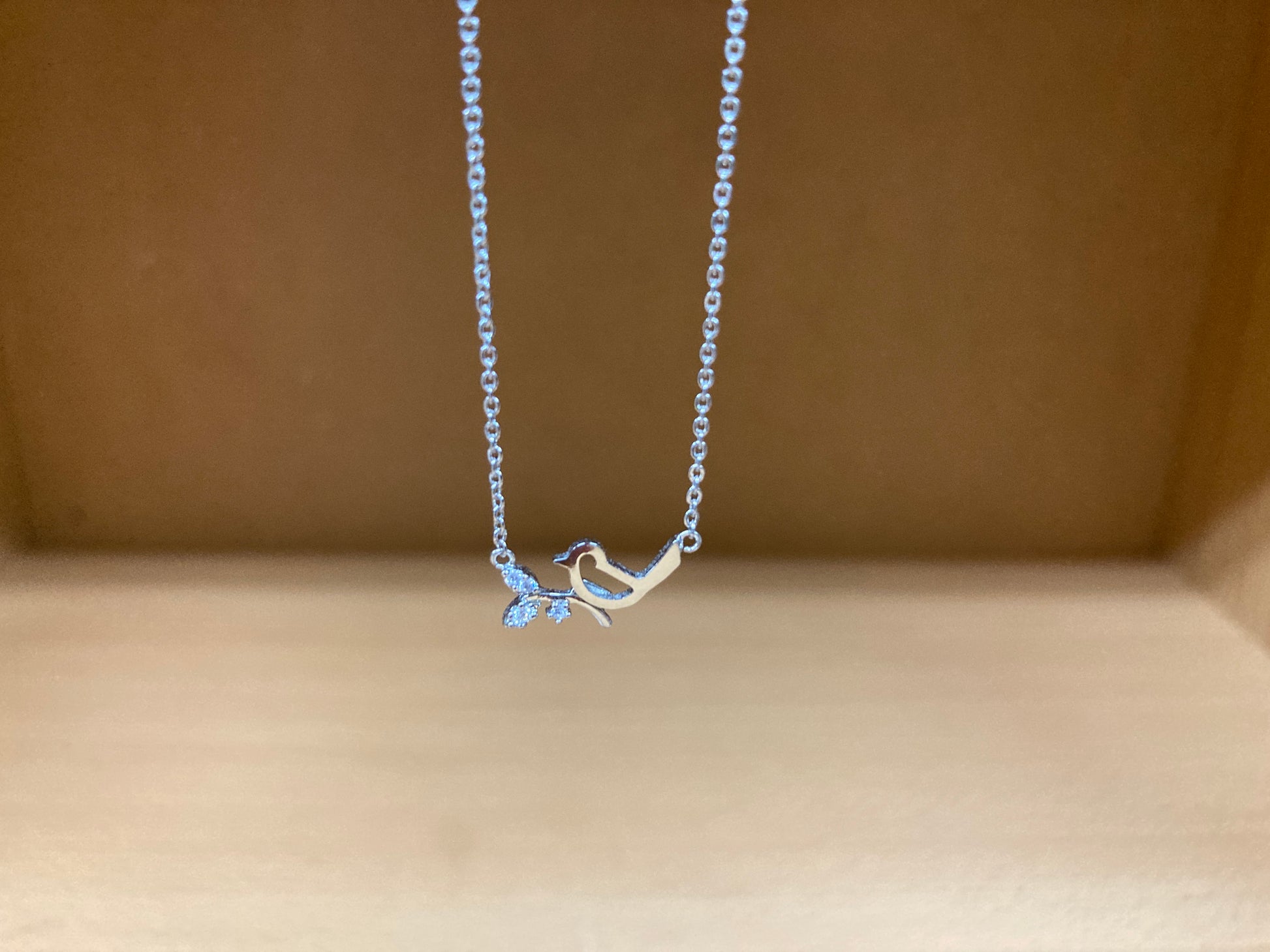 Tiny Treassures Seoul - Bird on Branch Necklace (Silver) 