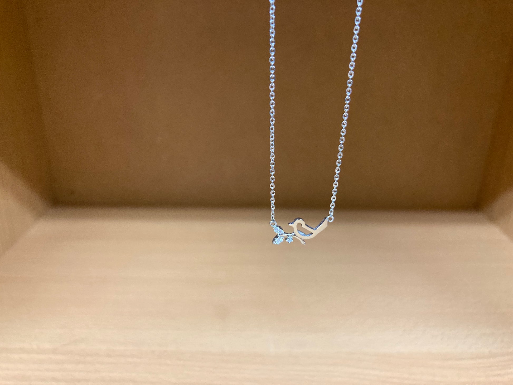Tiny Treassures Seoul - Bird on Branch Necklace (Silver) 3