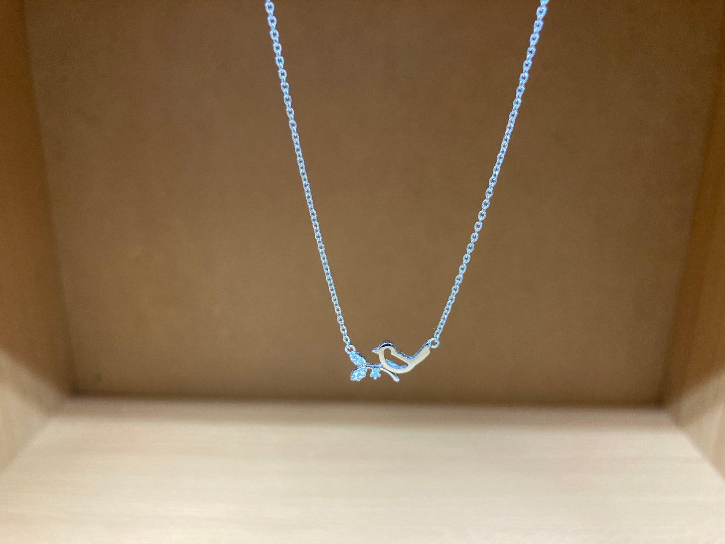 Tiny Treassures Seoul - Bird on Branch Necklace (Silver) 4