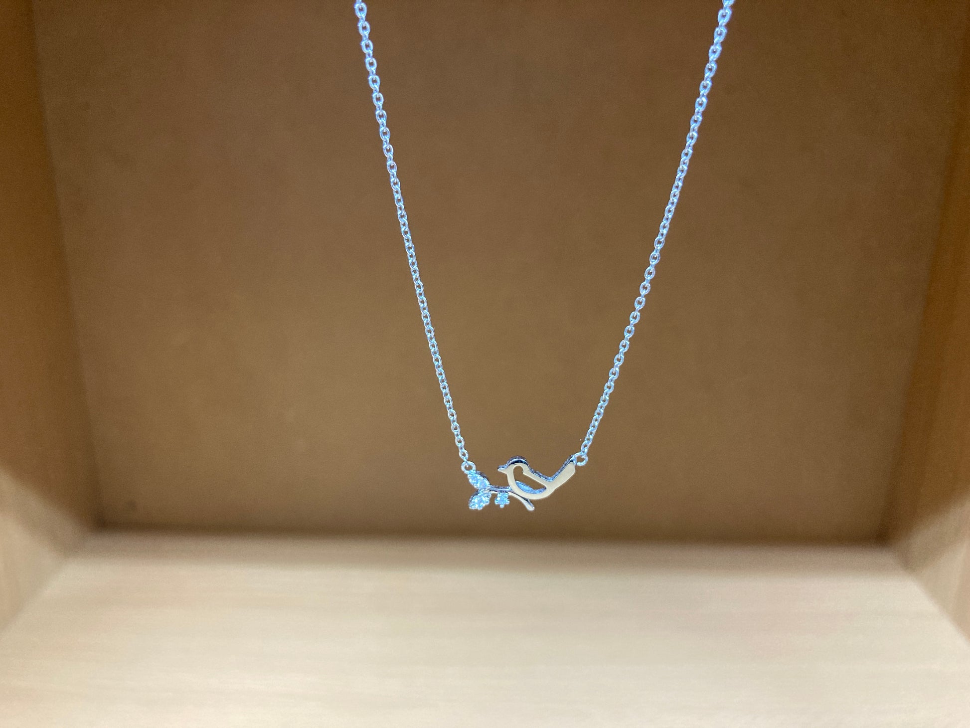 Tiny Treassures Seoul - Bird on Branch Necklace (Silver) 4