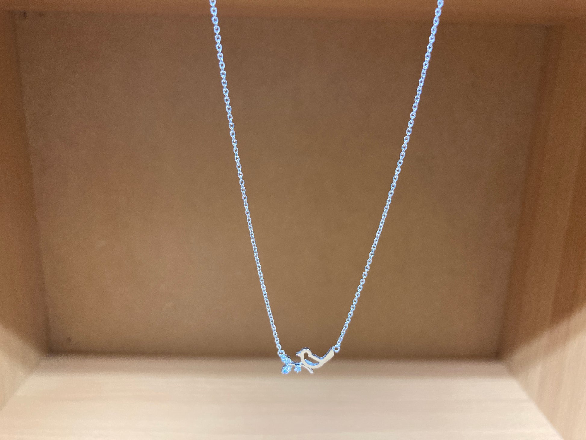 Tiny Treassures Seoul - Bird on Branch Necklace (Silver) 5