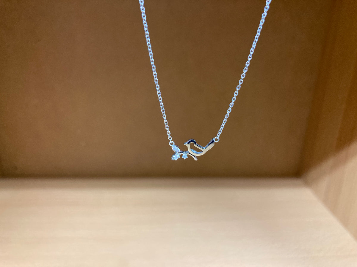 Tiny Treassures Seoul - Bird on Branch Necklace (Silver) 7