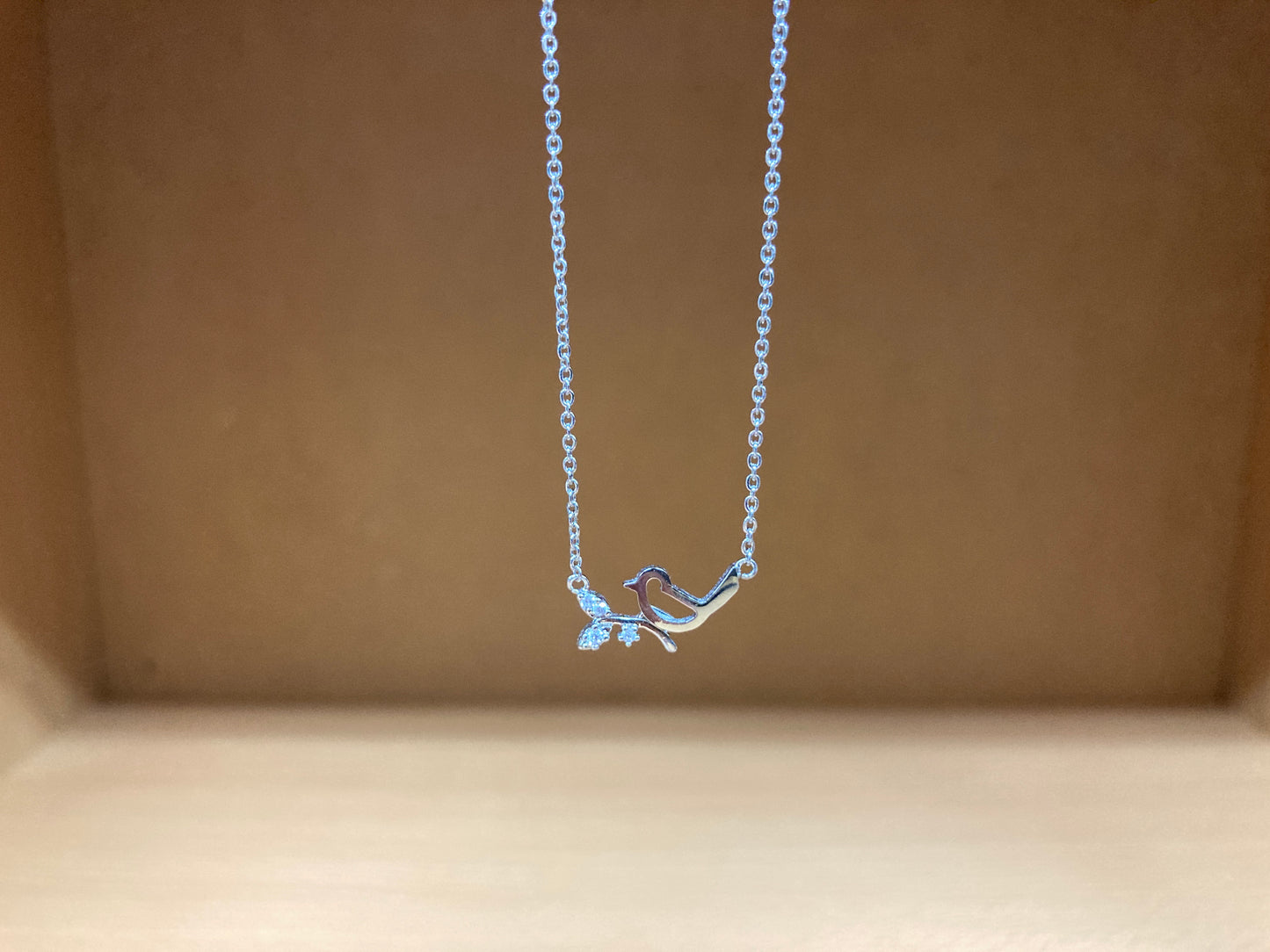 Tiny Treassures Seoul - Bird on Branch Necklace (Silver) 9
