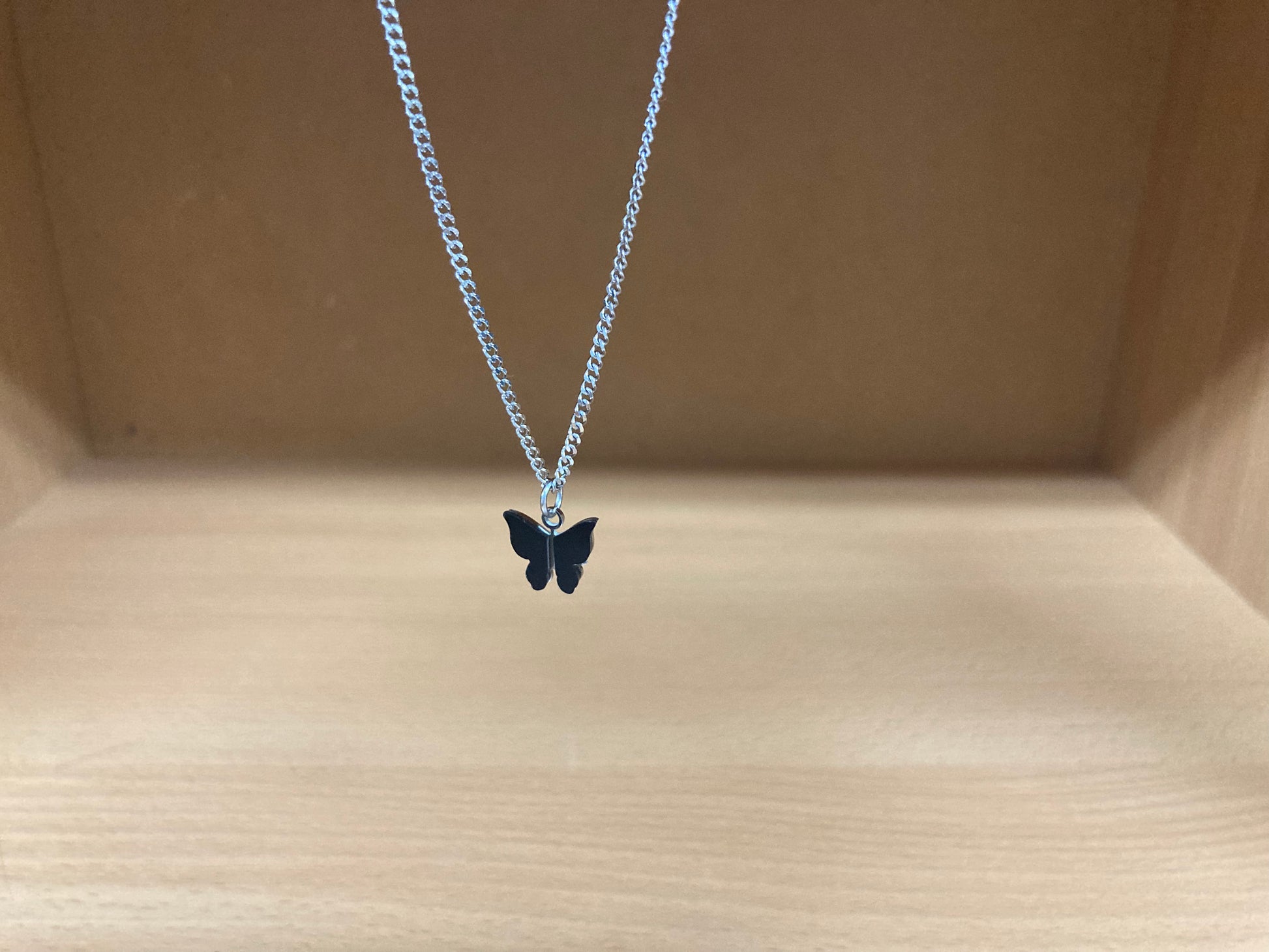 Tiny Treasures Seoul - Black Butterfly Surgical Steel Necklace