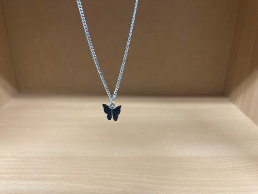 Tiny Treasures Seoul - Black Butterfly Surgical Steel Necklace