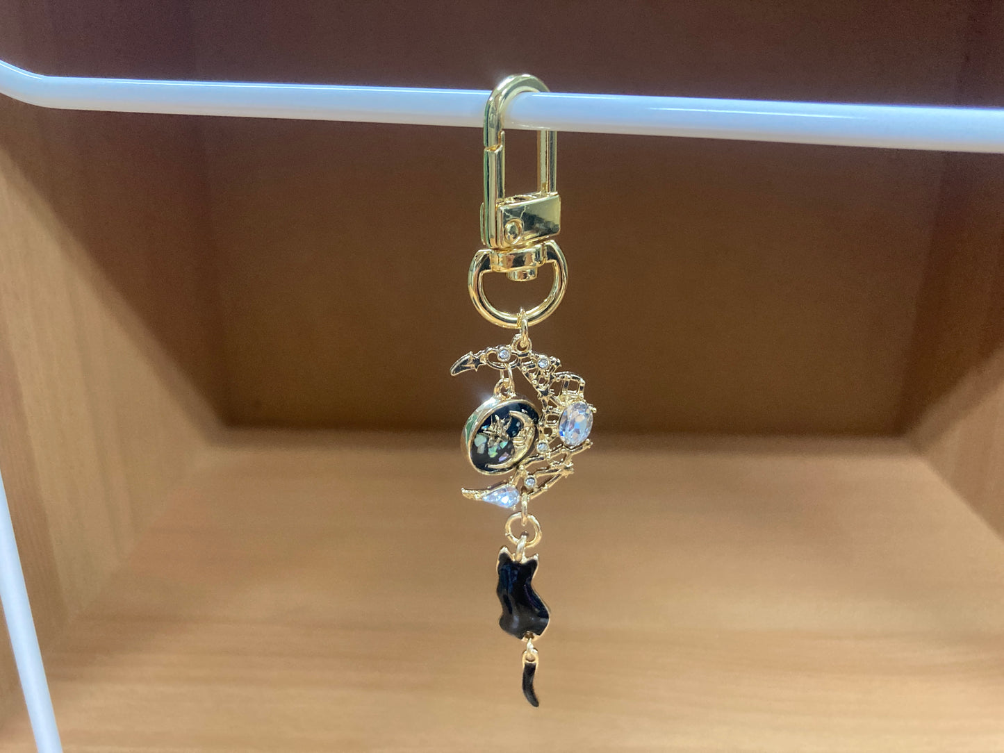 Black Cat Moon Bag Charm