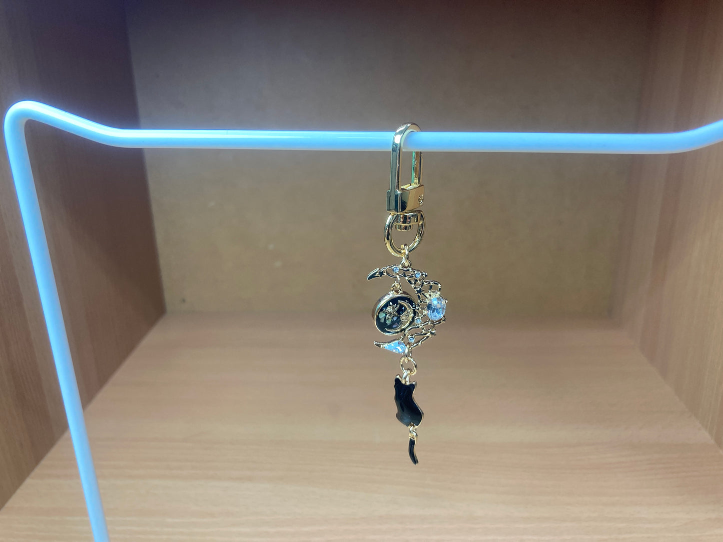 Black Cat Moon Bag Charm