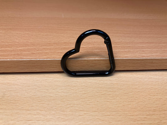 Black Heart Shape Holder Key Ring