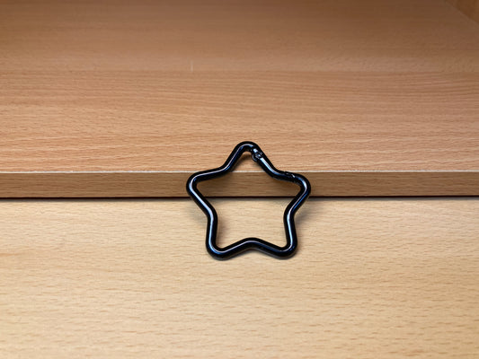Black Star Shape Holder Key Ring