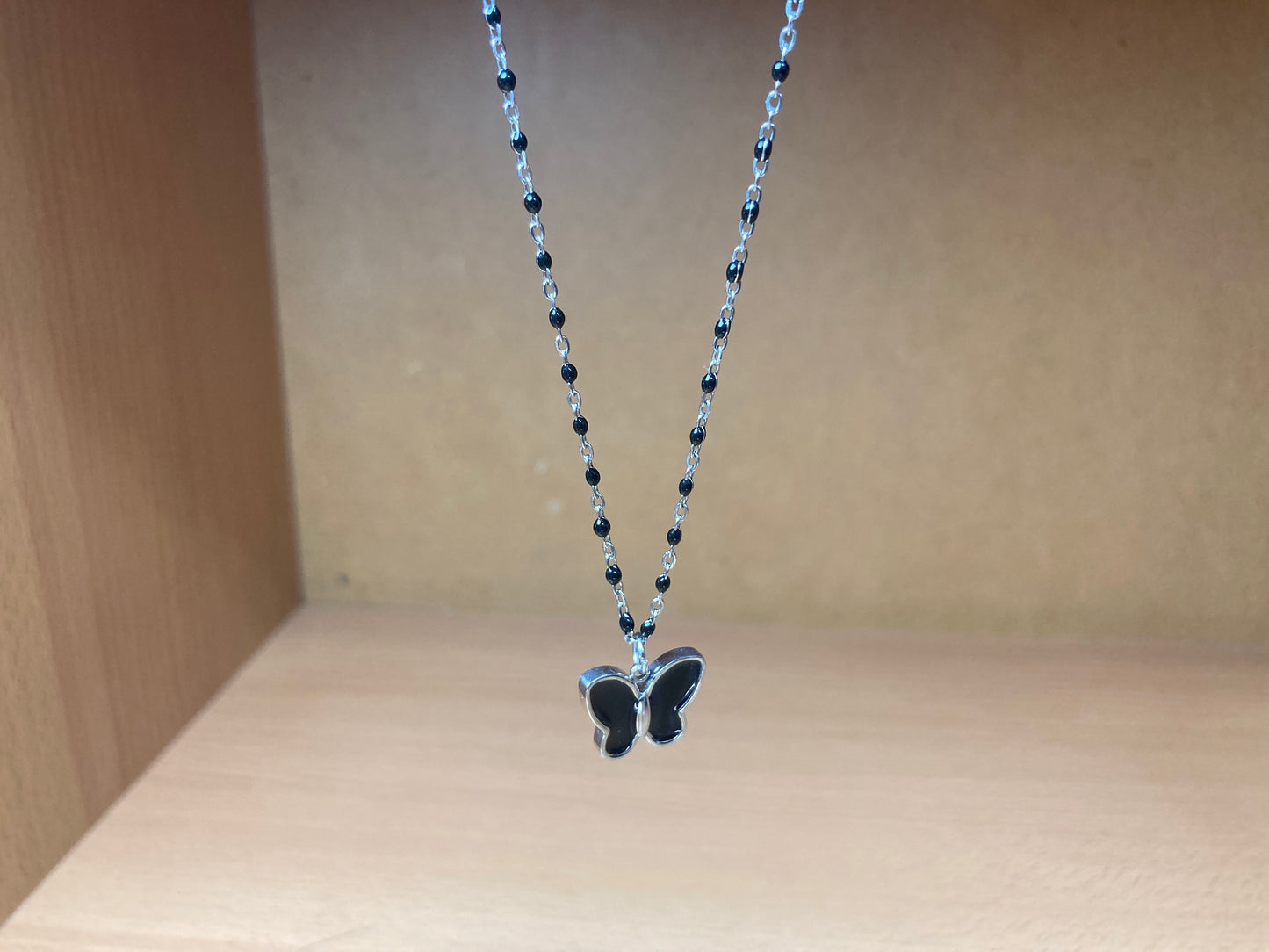 Black Wing Butterfly Necklace