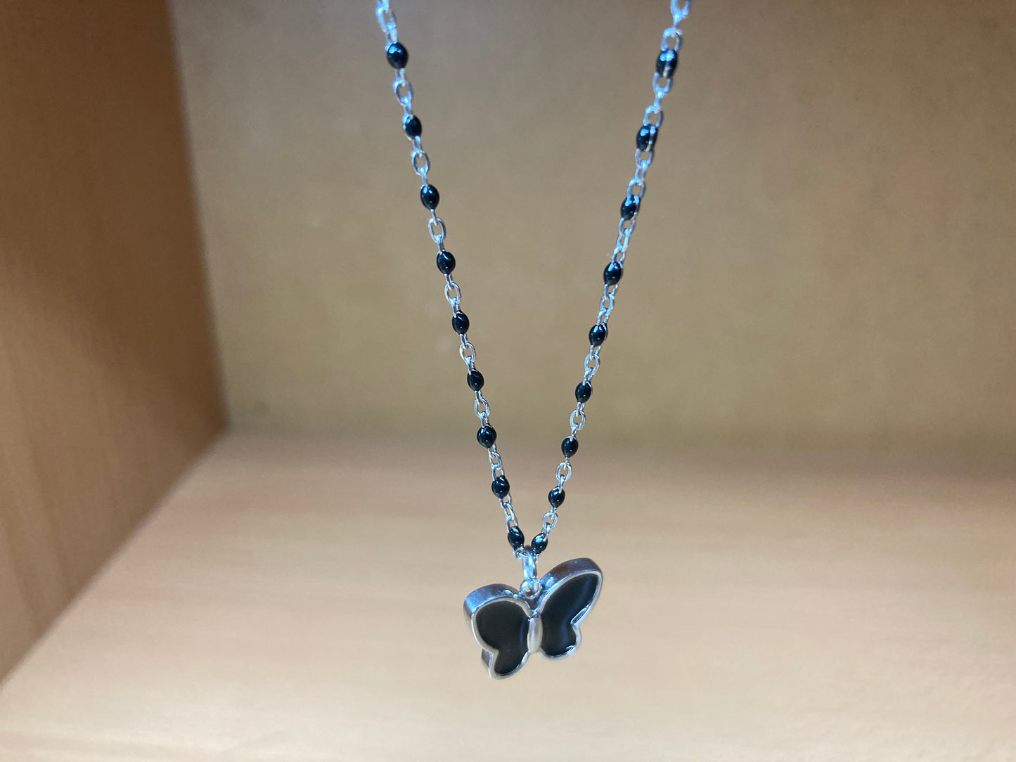 Black Wing Butterfly Necklace