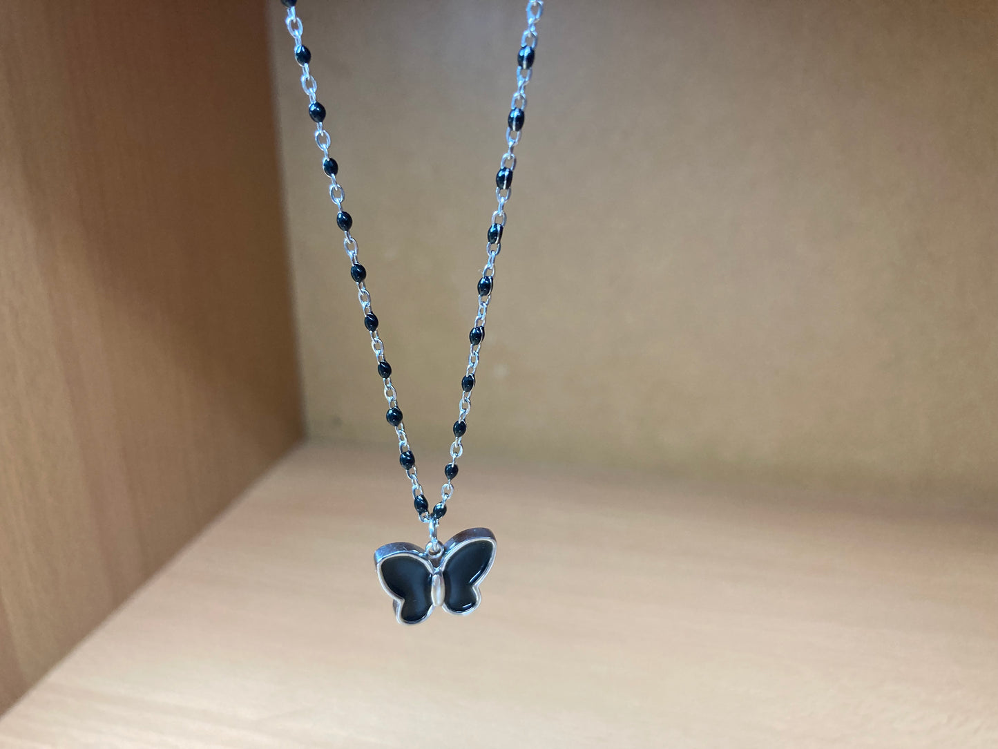 Black Wing Butterfly Necklace