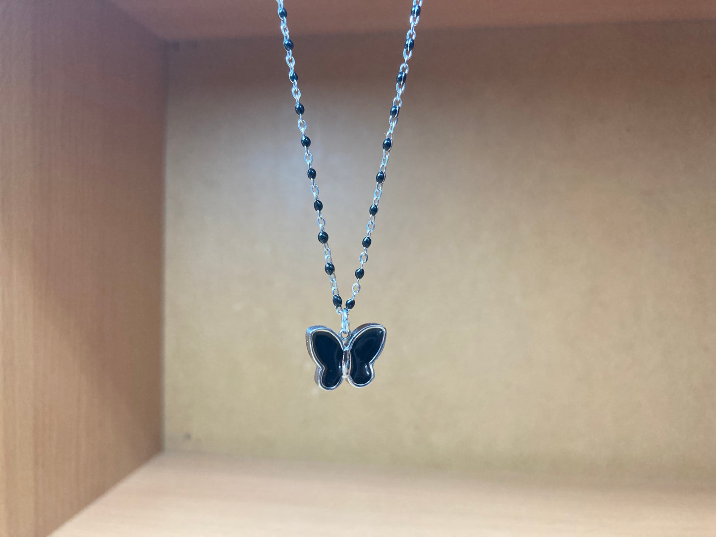 Black Wing Butterfly Necklace
