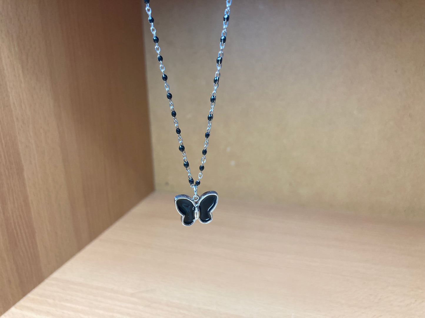 Black Wing Butterfly Necklace