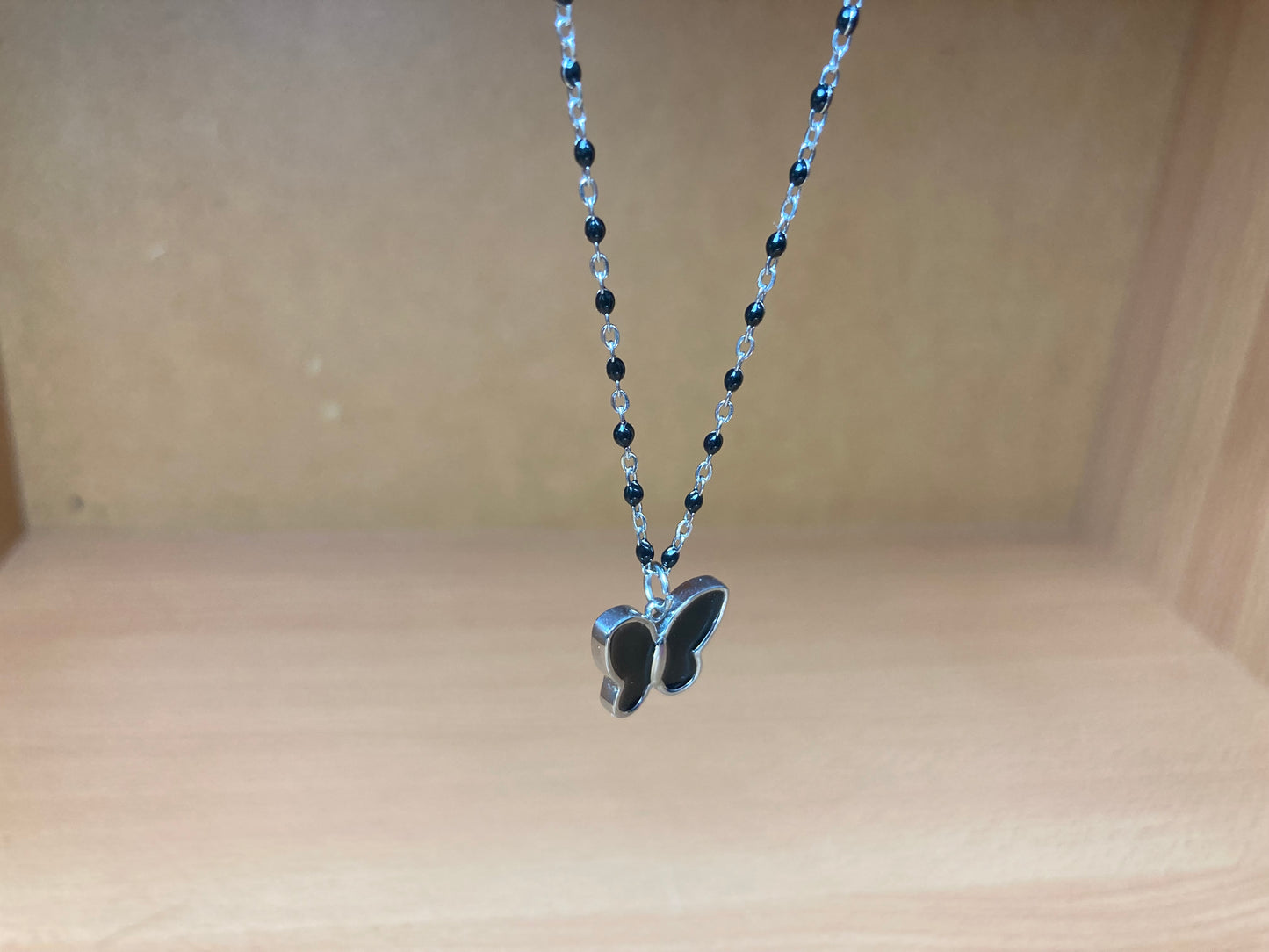 Black Wing Butterfly Necklace