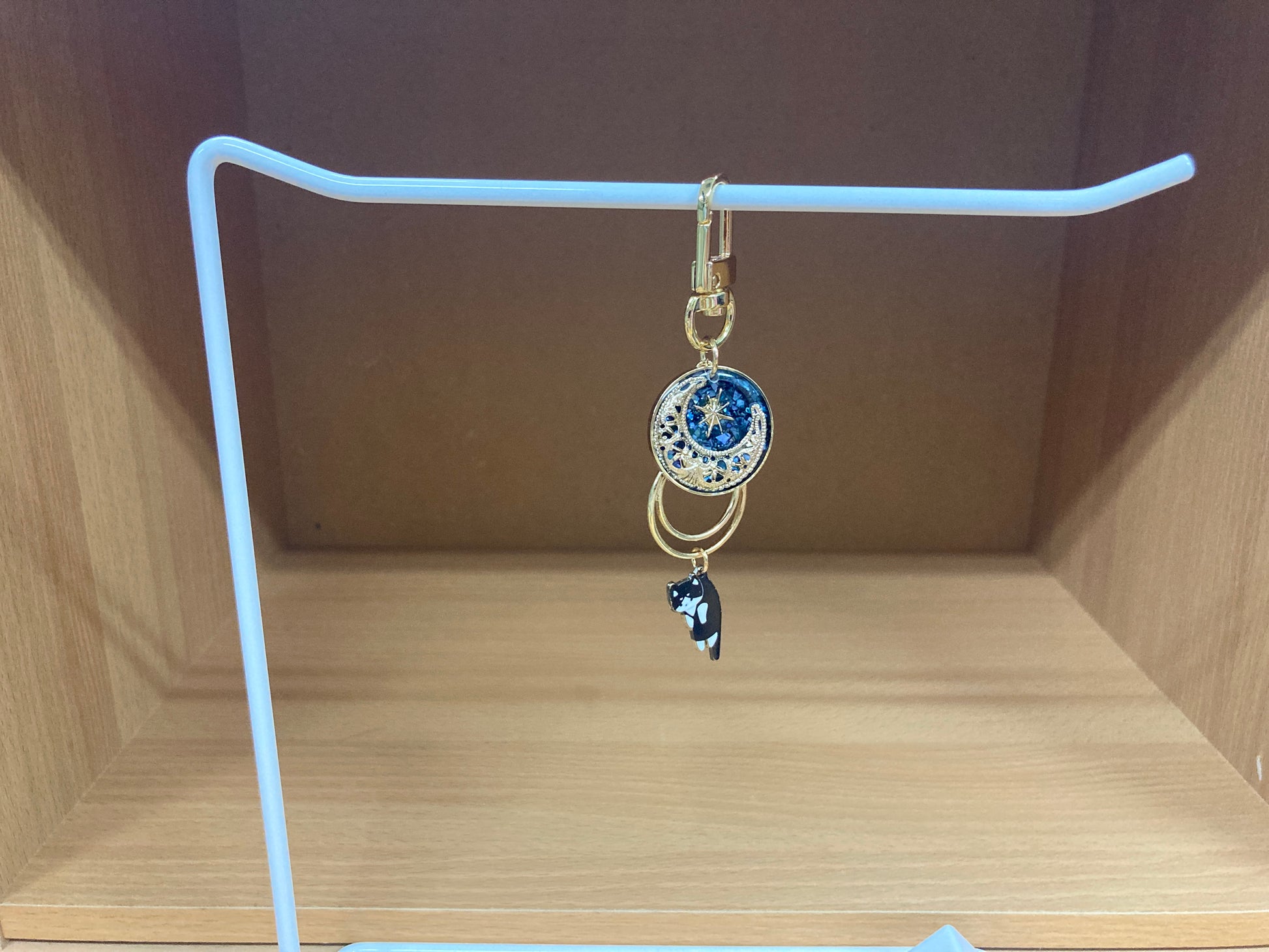 Tiny Treasures Seoul - Blue Cat Glitter Moon Bag Charm 9