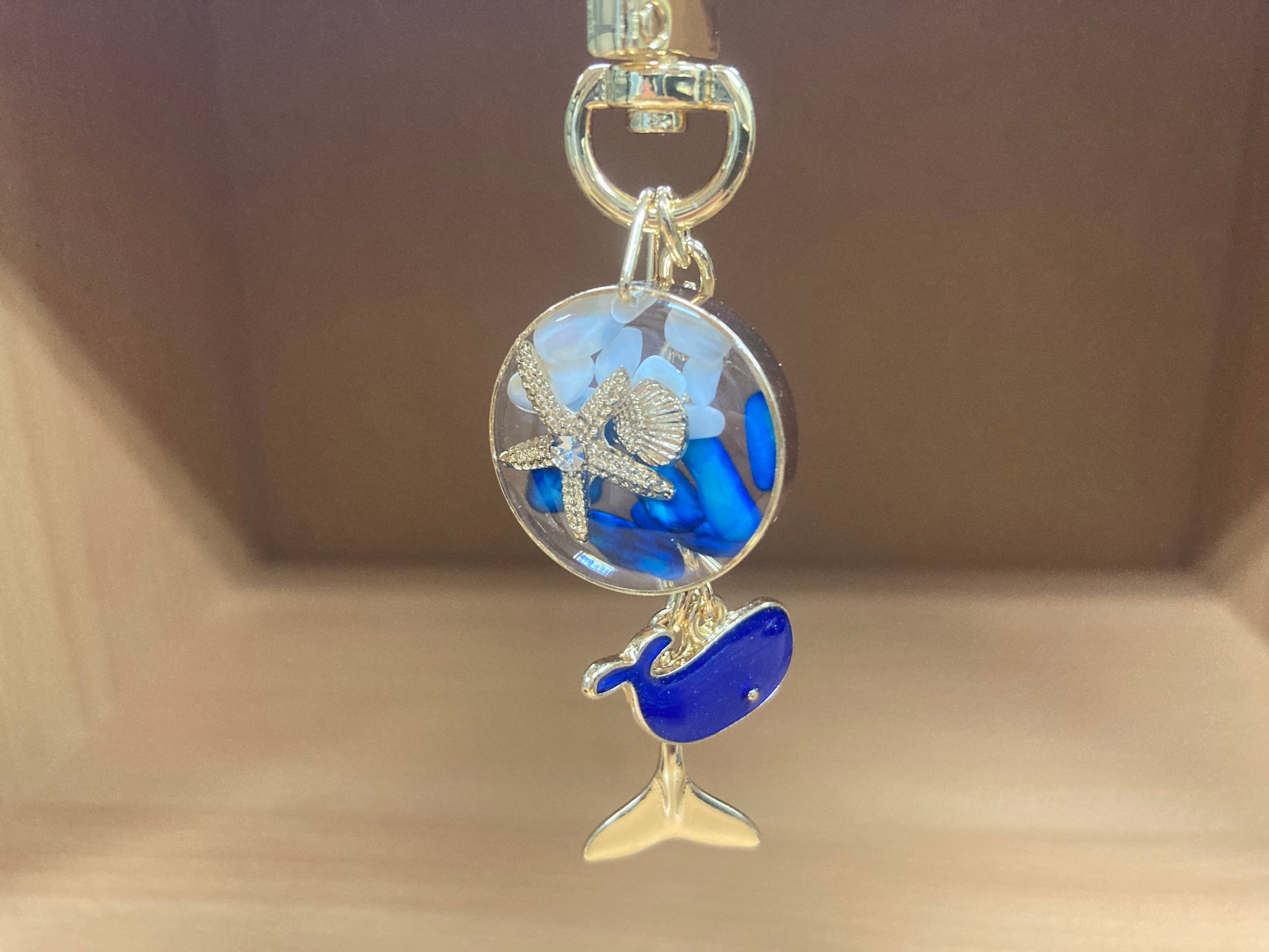 Tiny Treasures Seoul - Blue Whale Ocean Bag Charm Detail View