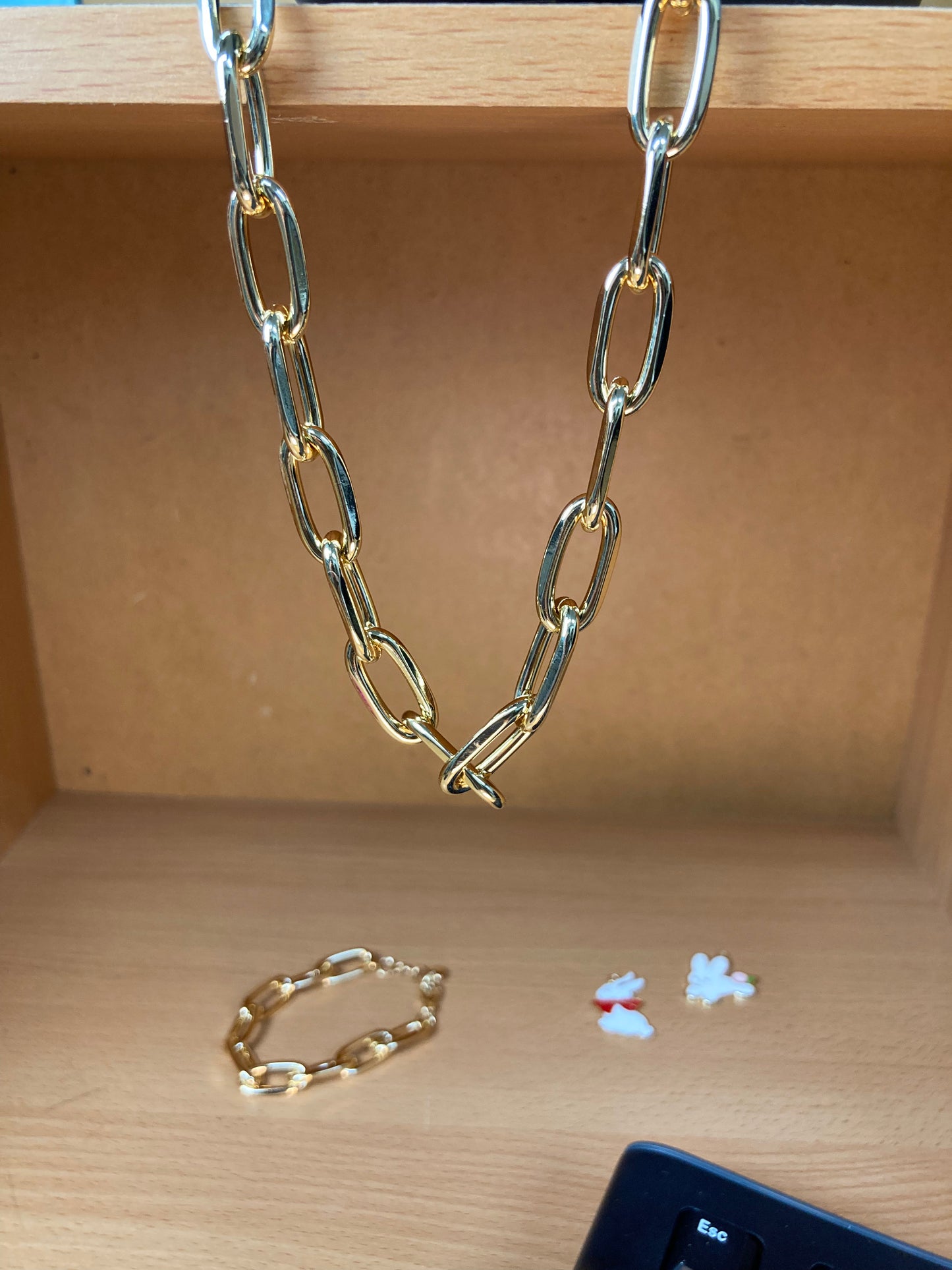 Bold Paperclip Necklace & Bracelet Set