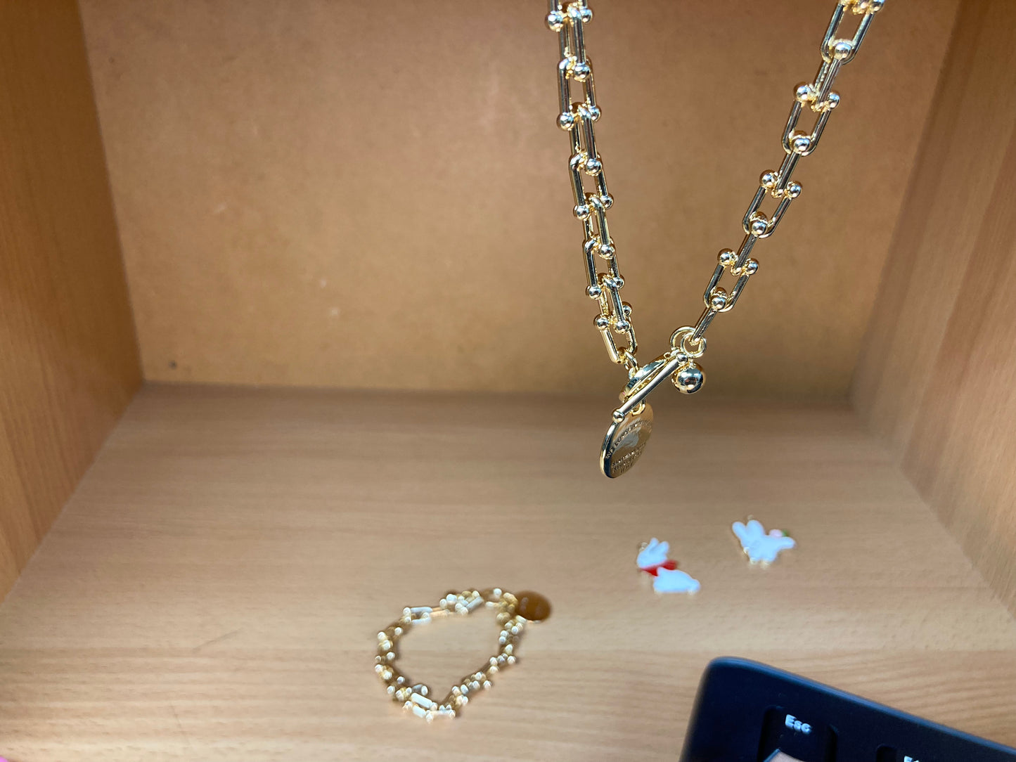 Bold Paperclip Toggle Coin Necklace & Bracelet Set