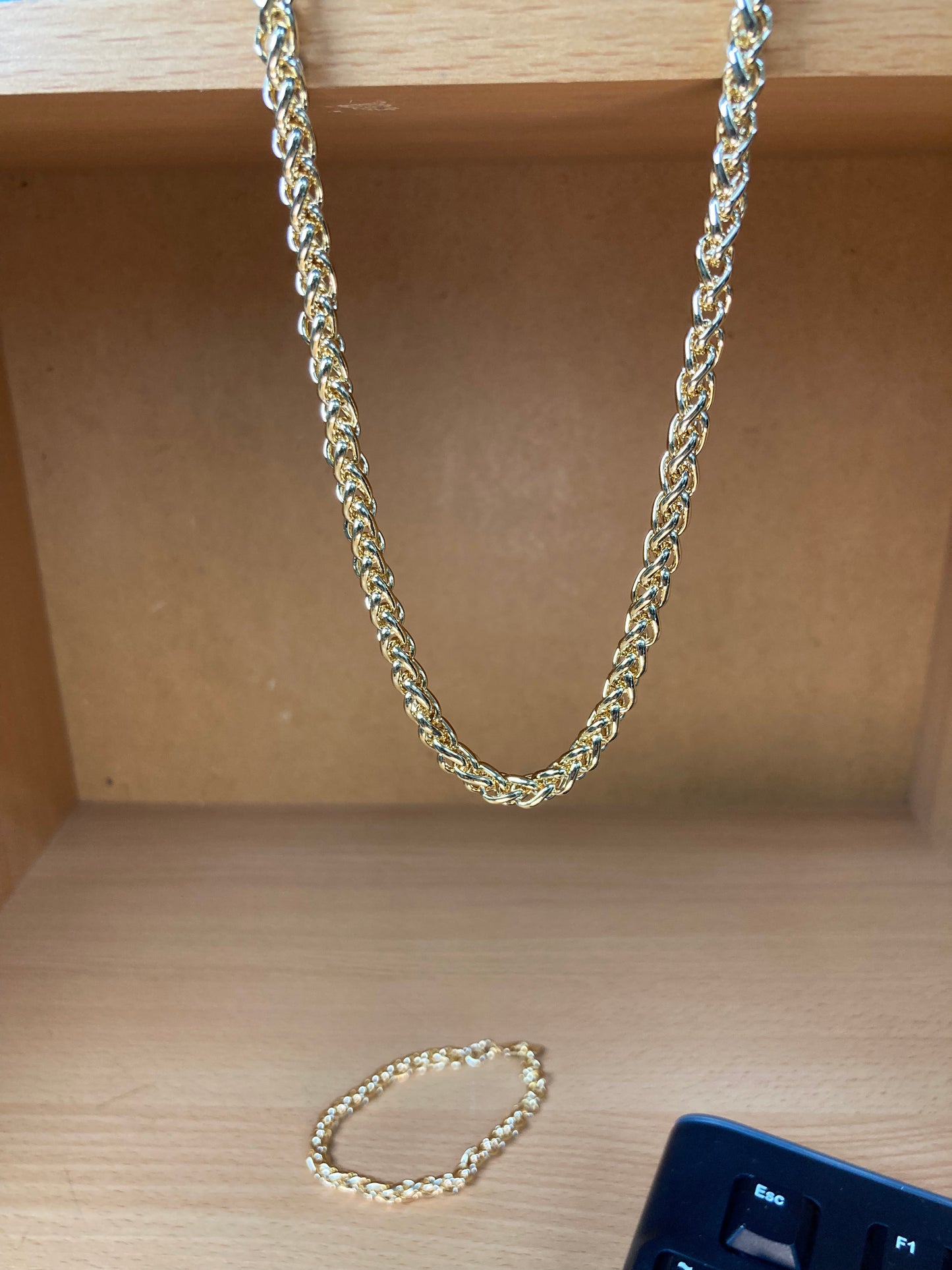 Bold Twisted Chain Necklace & Bracelet Set