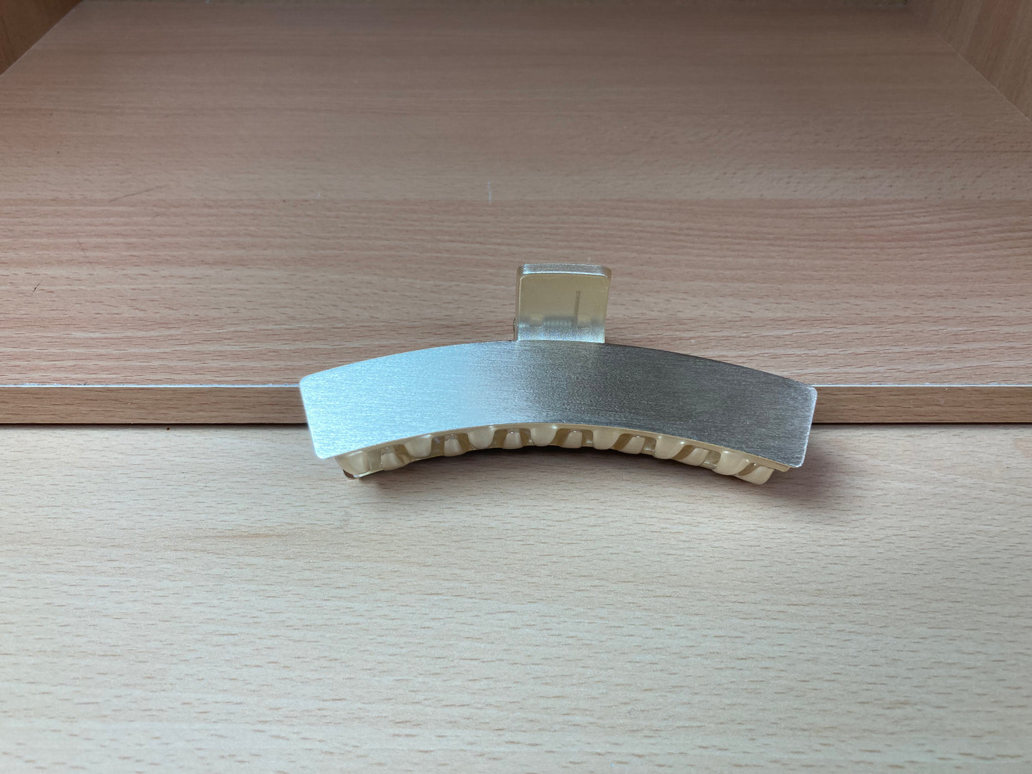 Tiny Treasures Seoul - Brushed Gold Curved Bar Hair Claw Front View