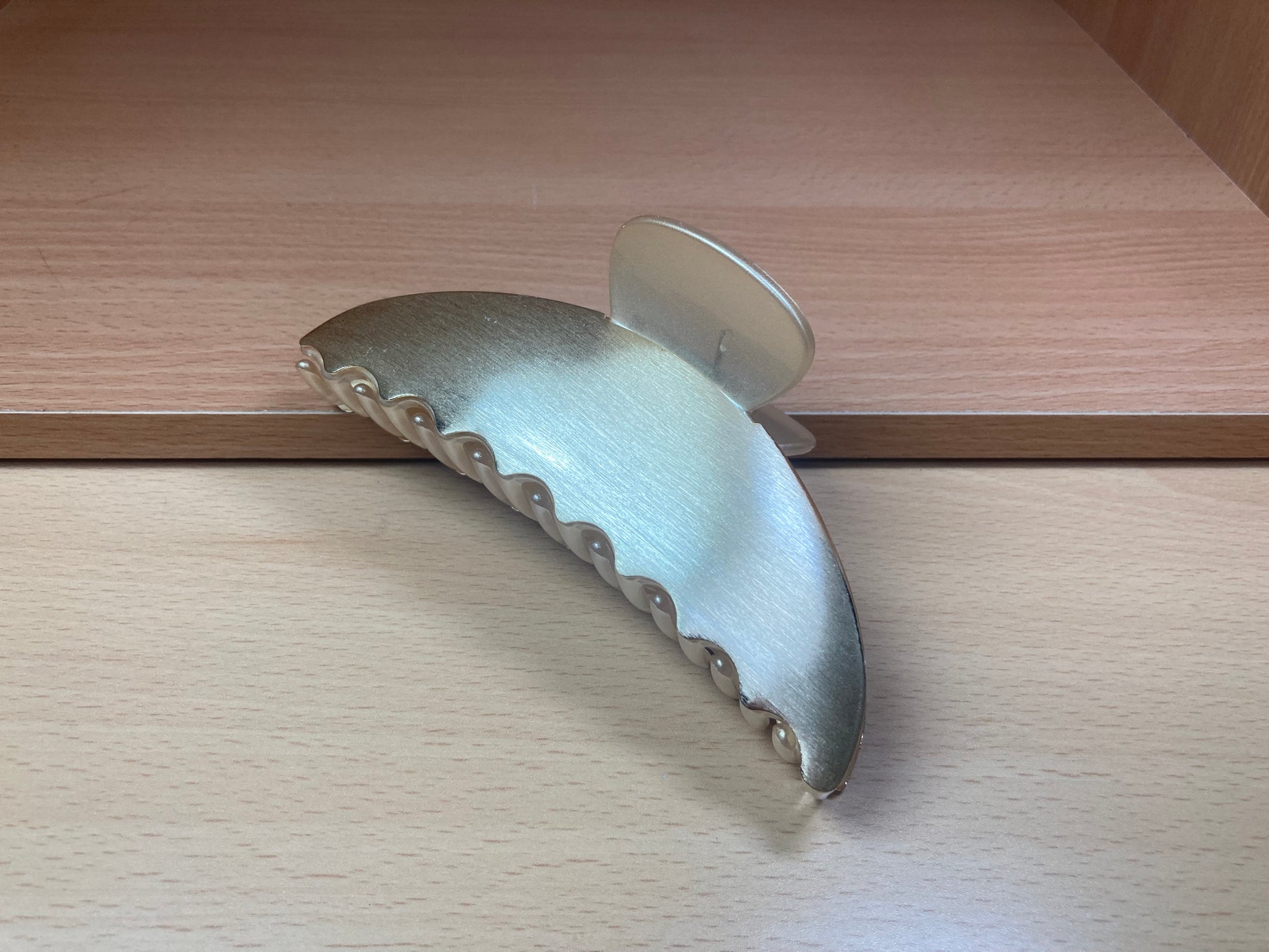Tiny Treasures Seoul - Brushed Gold Half Moon Hair Claw Side View 8