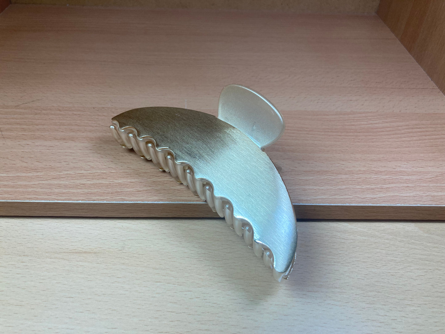 Tiny Treasures Seoul - Brushed Gold Half Moon Hair Claw Side View 9