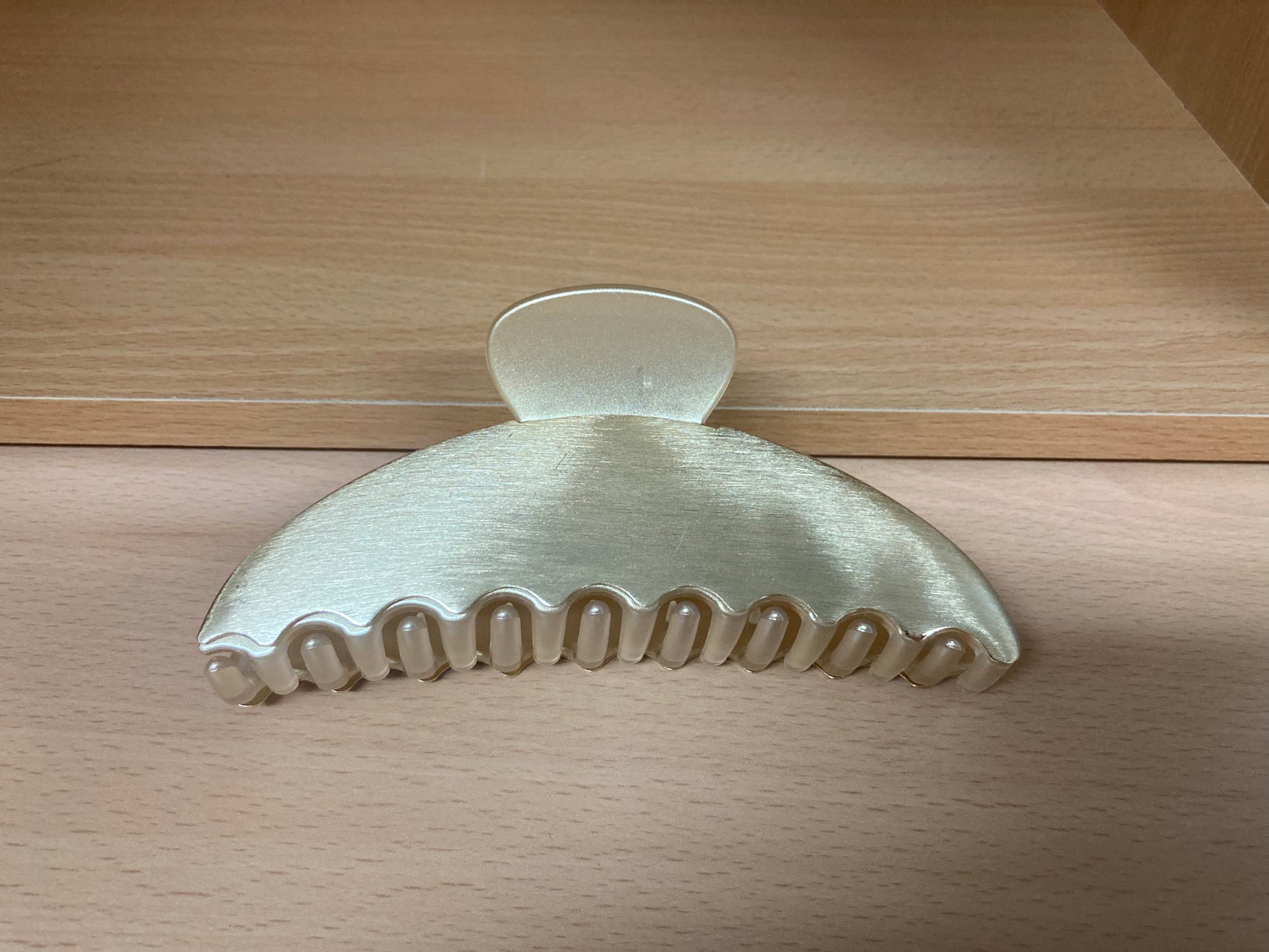 Tiny Treasures Seoul - Brushed Gold Half Moon Hair Claw Front View 3