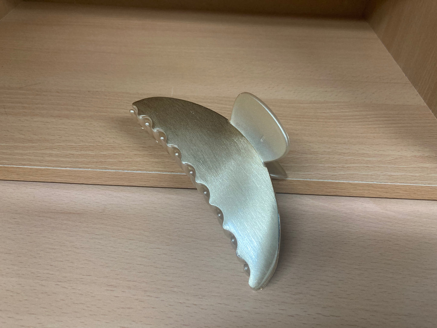 Tiny Treasures Seoul - Brushed Gold Half Moon Hair Claw Side View 4