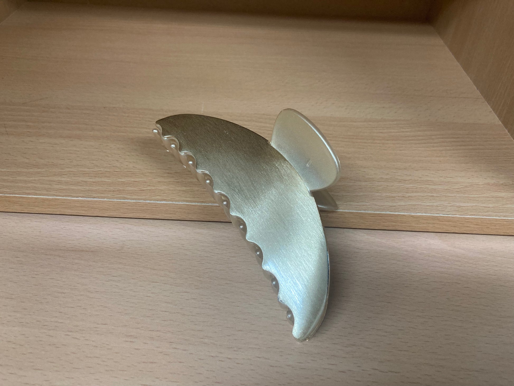 Tiny Treasures Seoul - Brushed Gold Half Moon Hair Claw Side View 4